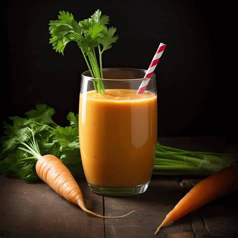 Wortel kiwi limoen smoothie in glas