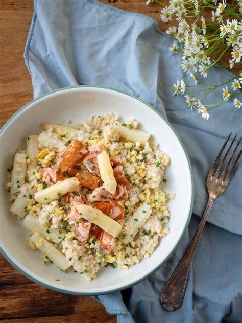 Risotto met bleekselderij en zalm