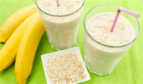 Havermout kwark shake met banaan
