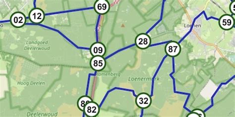 Kaart met fietsknooppunten rond Boskoop