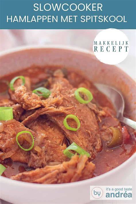 Hamlappen met spitskool en tomatensaus