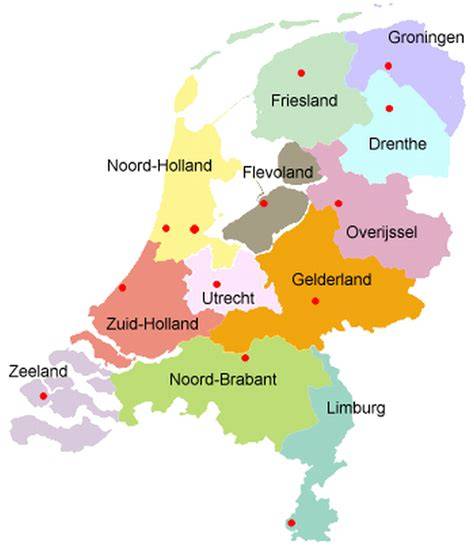 Kaart pizzeria’s per provincie Nederland
