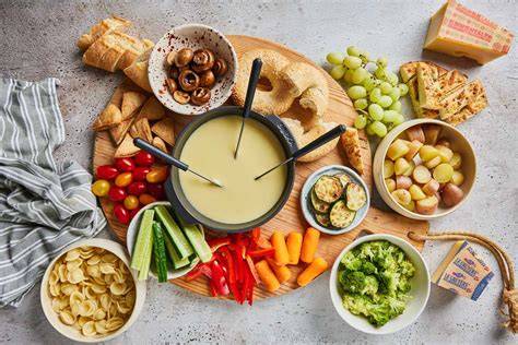 Vegetarische kaasfondue met groenten