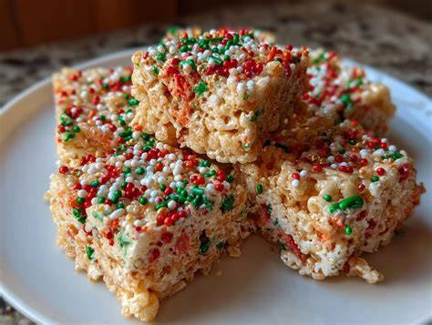 Feestelijke Rice Krispie treats sprinkles