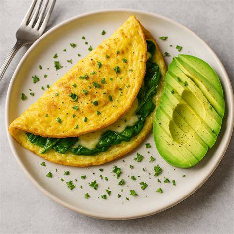 Omelet met avocado en kaas