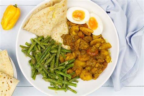 Surinaamse roti kip masala met pompoen