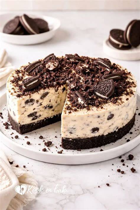 Oreo-cheesecake met koekjesbodem