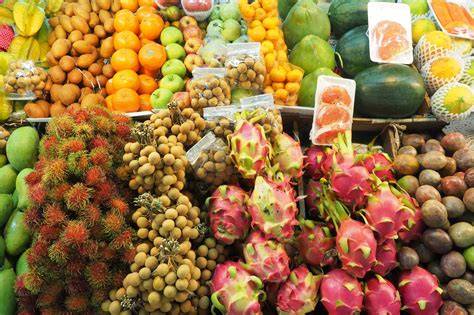 Fruitmarkt met tropische vruchten Willemstad