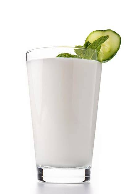 Glas ayran met schuim en munt