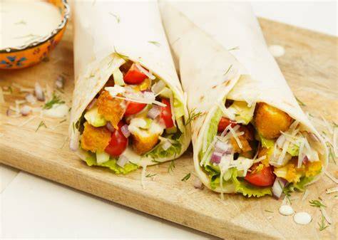 Volkoren wraps met kip en groenten