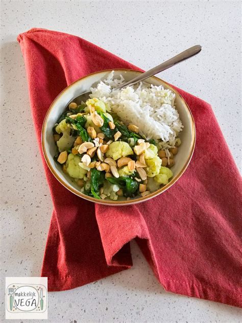 bloemkoolcurry met basmatirijst