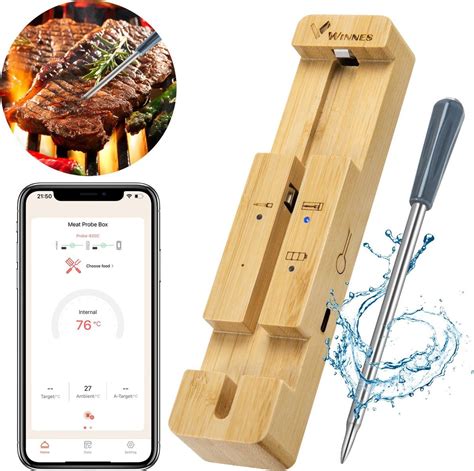Smartphone met draadloze vleesthermometer app