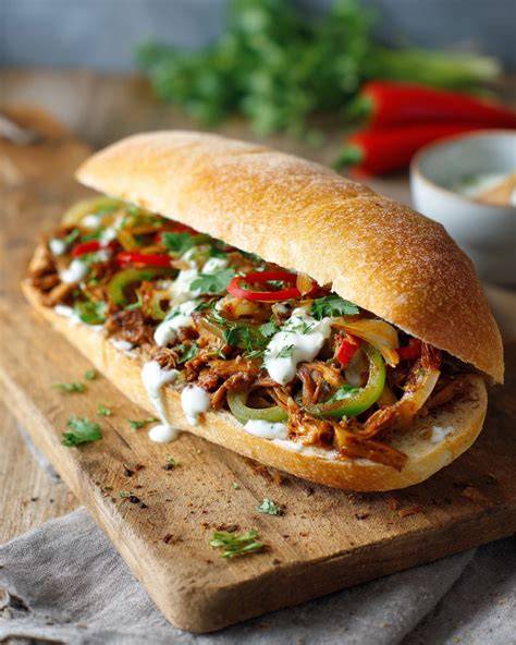 Subway broodje op bakplaat in oven